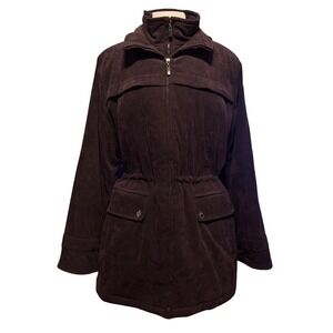 Vintage 1980s Fleet Street Womens Brown Suede Drawstring Waist Jacket Size Large